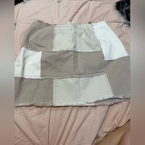 Eco PatchWork Ultra High Waisted Mini Skirt